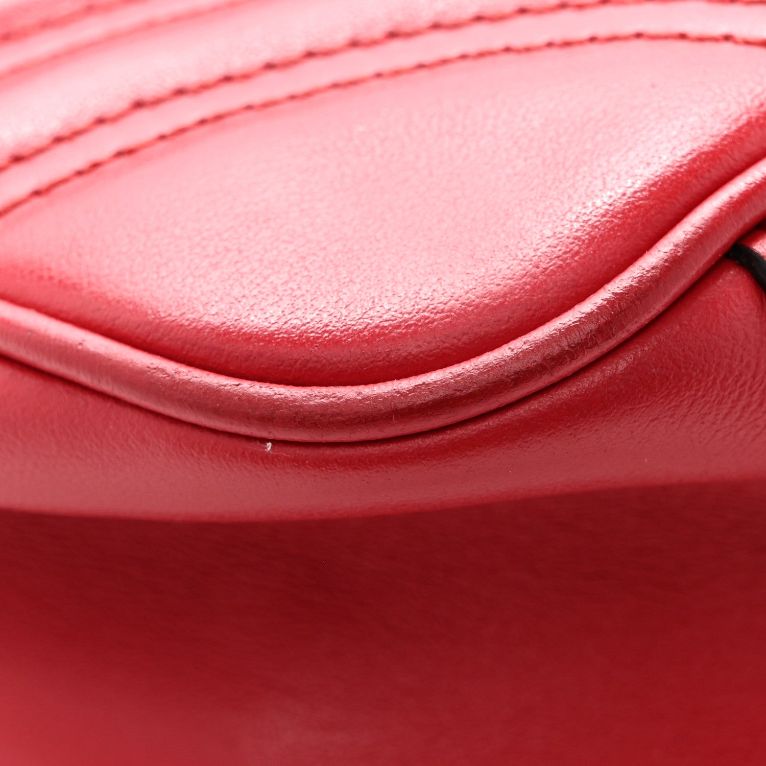 Gucci Calfskin Matelasse Small GG Marmont Shoulder Bag Hibiscus Red 12 of 13