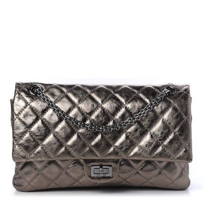 Chanel Metallic Sheepskin Quilted 2.55 Reissue 226 Flap Dark Silver 1 of 9