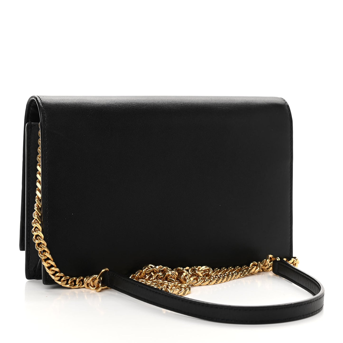 Smooth Calfskin Classic Monogram Kate Tassel Chain Wallet Black