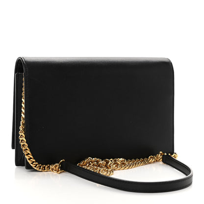 Saint Laurent Smooth Calfskin Classic Monogram Kate Tassel Chain Wallet Black 3 of 11
