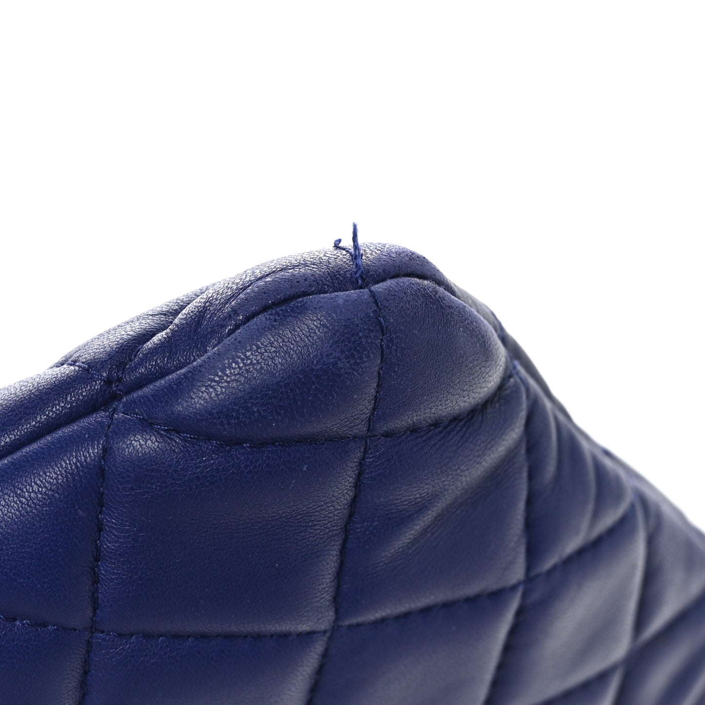 Lambskin Quilted Large Beauty CC Cosmetic Case Navy