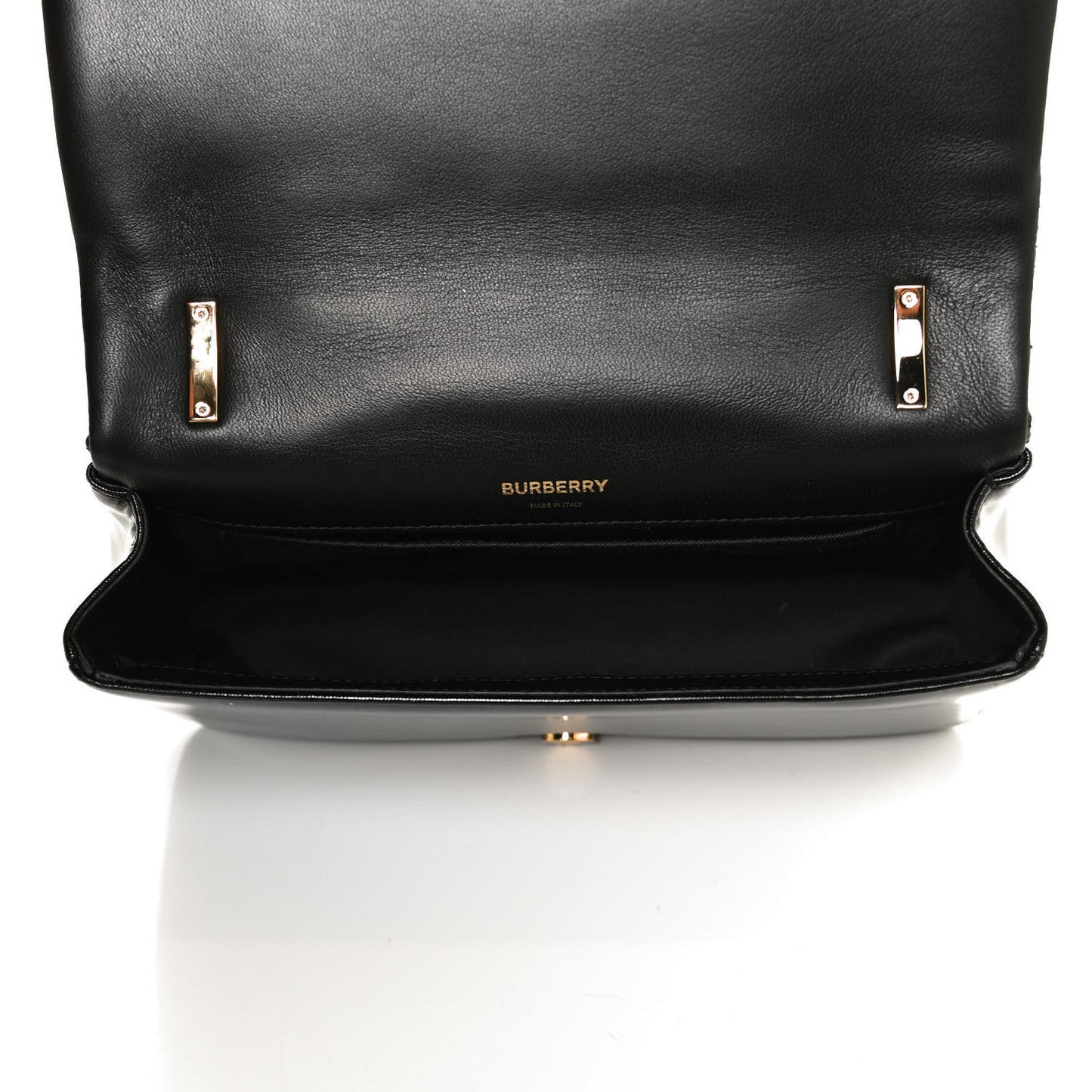 Patent Quilted Horseferry Print Small Lola Bag Black