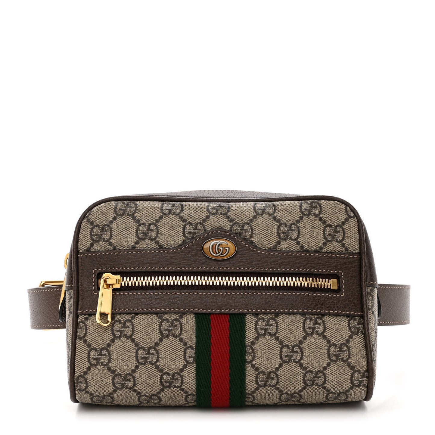 GG Supreme Monogram Web Small Ophidia Belt Bag 75 30 Dark Brown