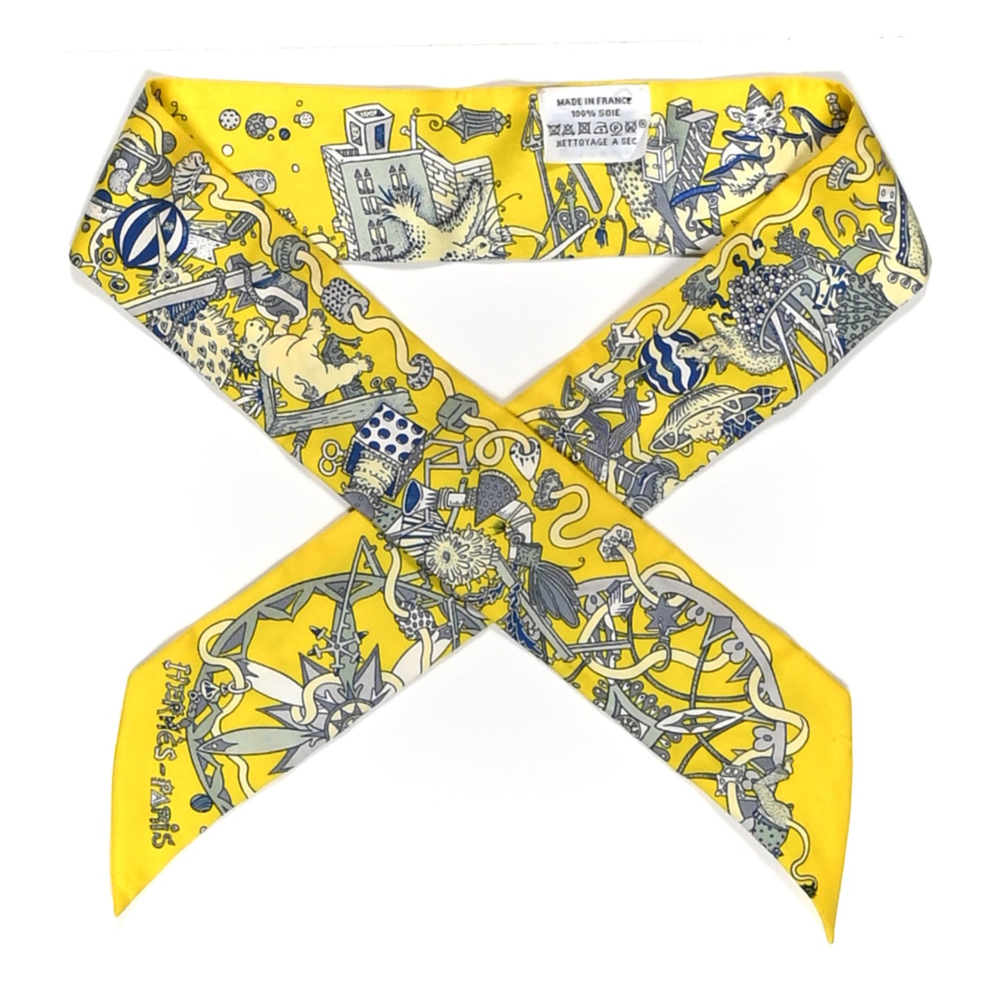 Silk La Folle Parade Twilly Jaune Vif Bleu Gris