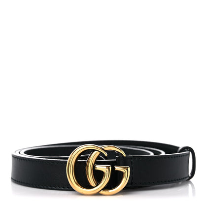 Gucci Calfskin Double G 20mm Belt 85 34 Black 1 of 8