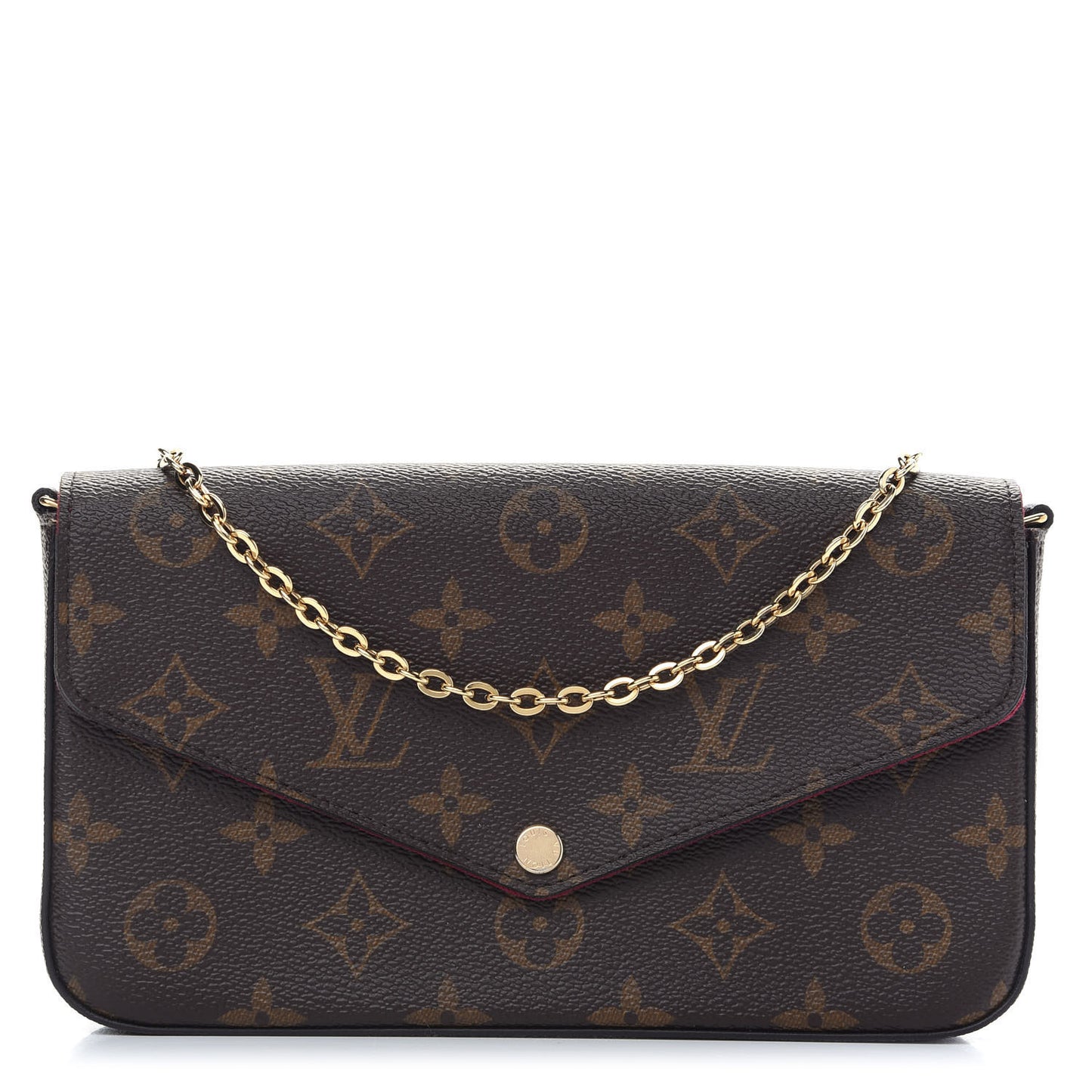 Monogram Pochette Felicie Chain Wallet Fuchsia
