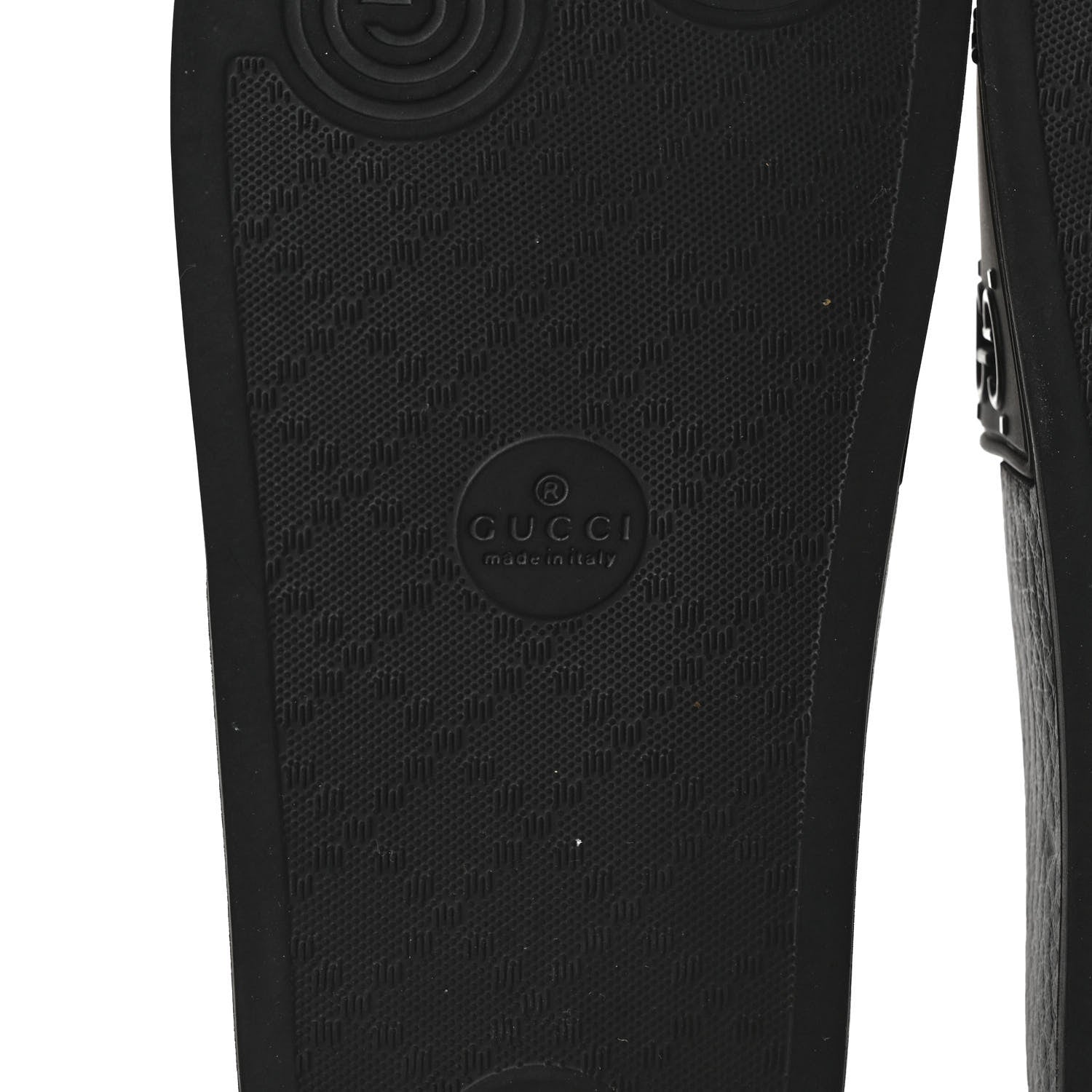 Gucci Rubber GG Monogram Perforated Womens Slide Sandals 38 Black 6 of 8