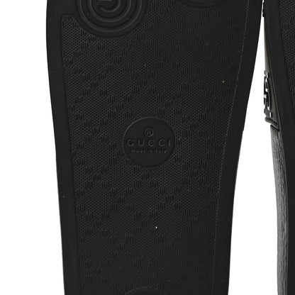 Gucci Rubber GG Monogram Perforated Womens Slide Sandals 38 Black 6 of 8