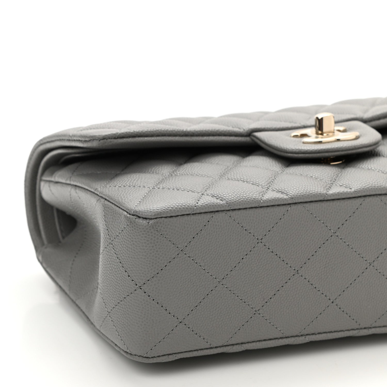 Chanel Caviar Quilted Small Double Flap Grey 9 of 11