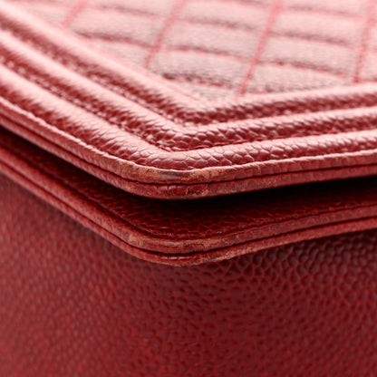 Chanel Caviar Quilted Large Boy Flap Dark Red 11 of 13