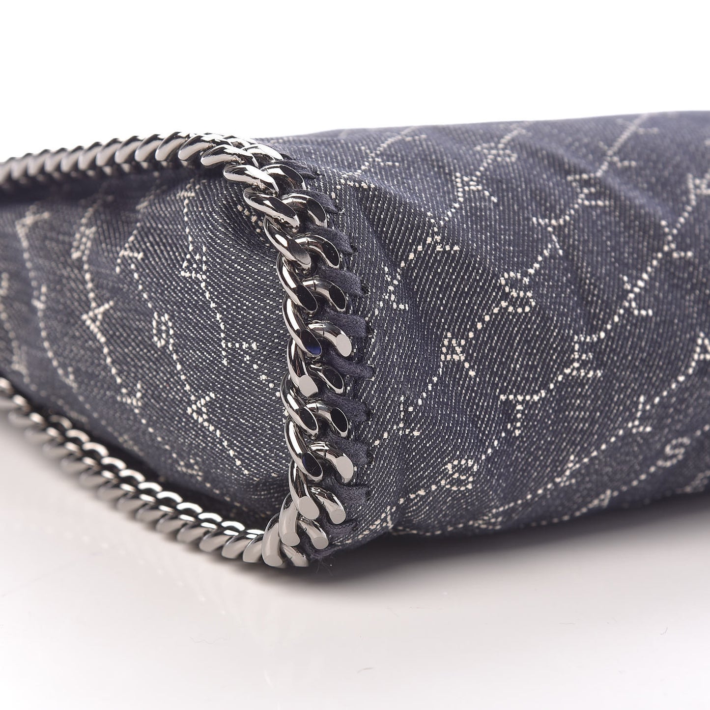 Denim Logo Mini Falabella Tote Navy