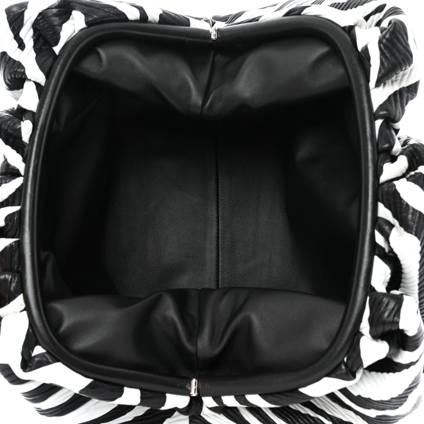 Nappa Zebra Print The Pouch Oversized Clutch White Black