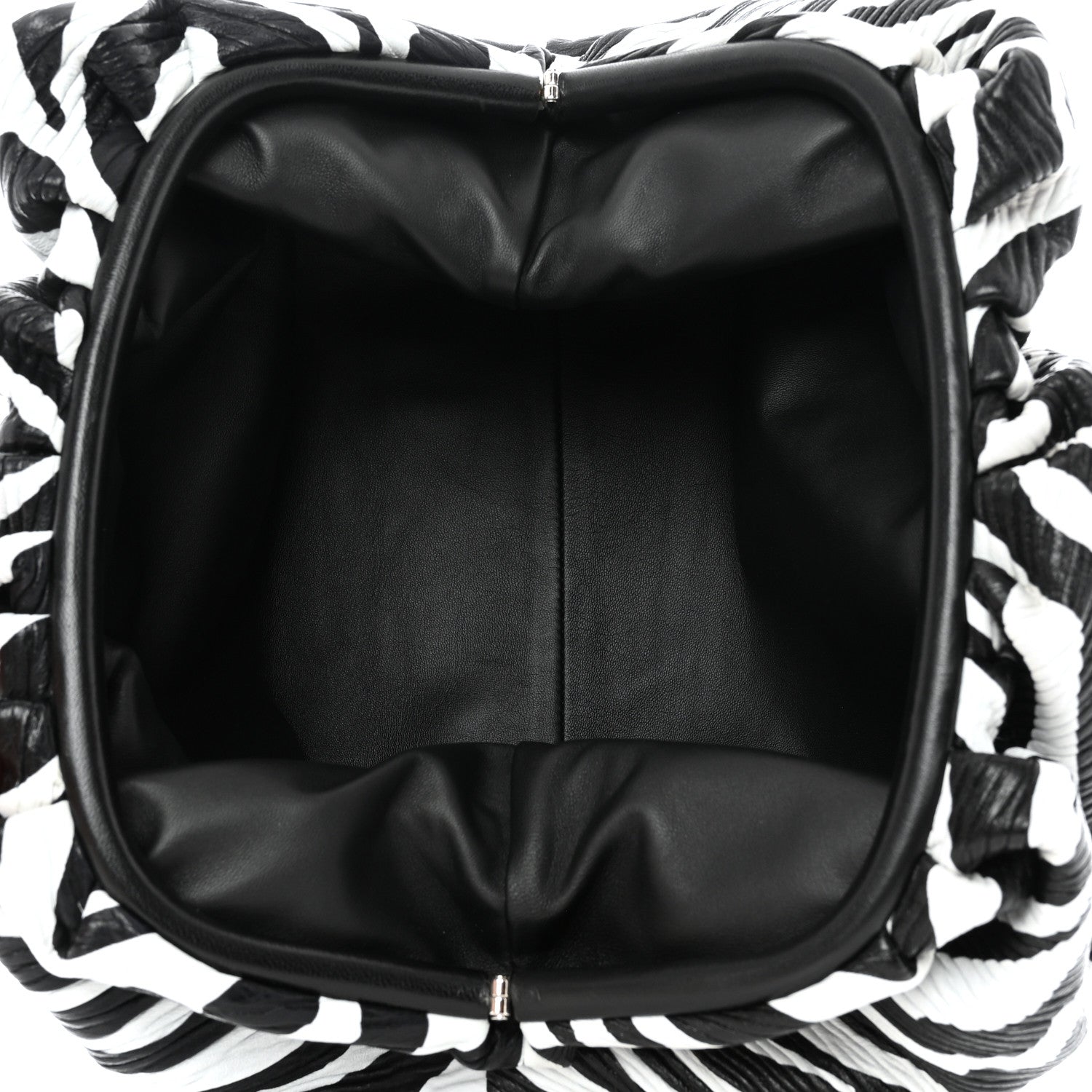 Bottega Veneta Nappa Zebra Print The Pouch Oversized Clutch White Black 5 of 8