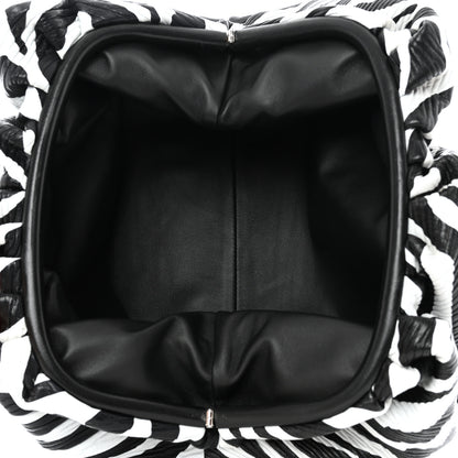 Bottega Veneta Nappa Zebra Print The Pouch Oversized Clutch White Black 5 of 8