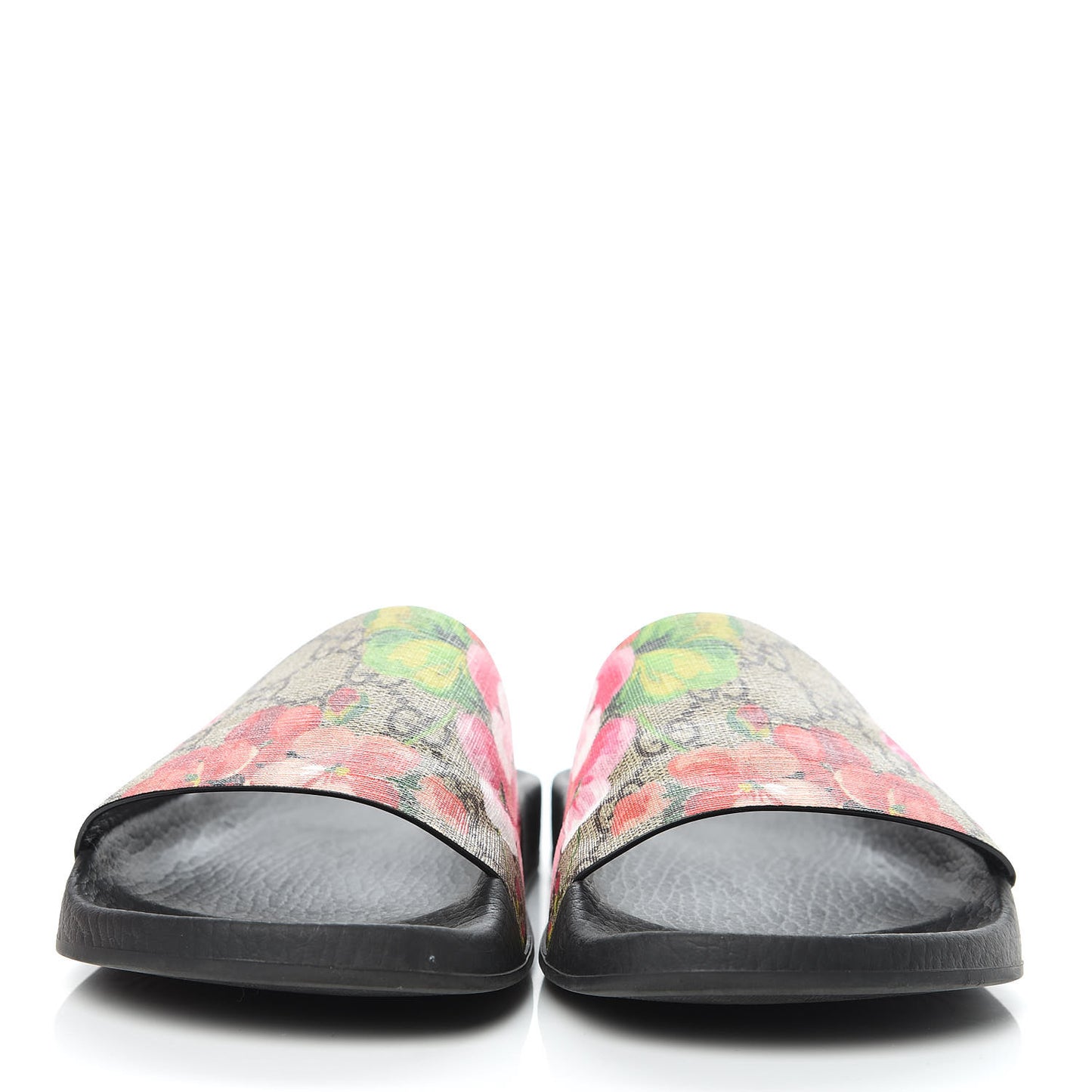 GG Supreme Monogram Blooms Slide Sandals 37 Beige Multicolor