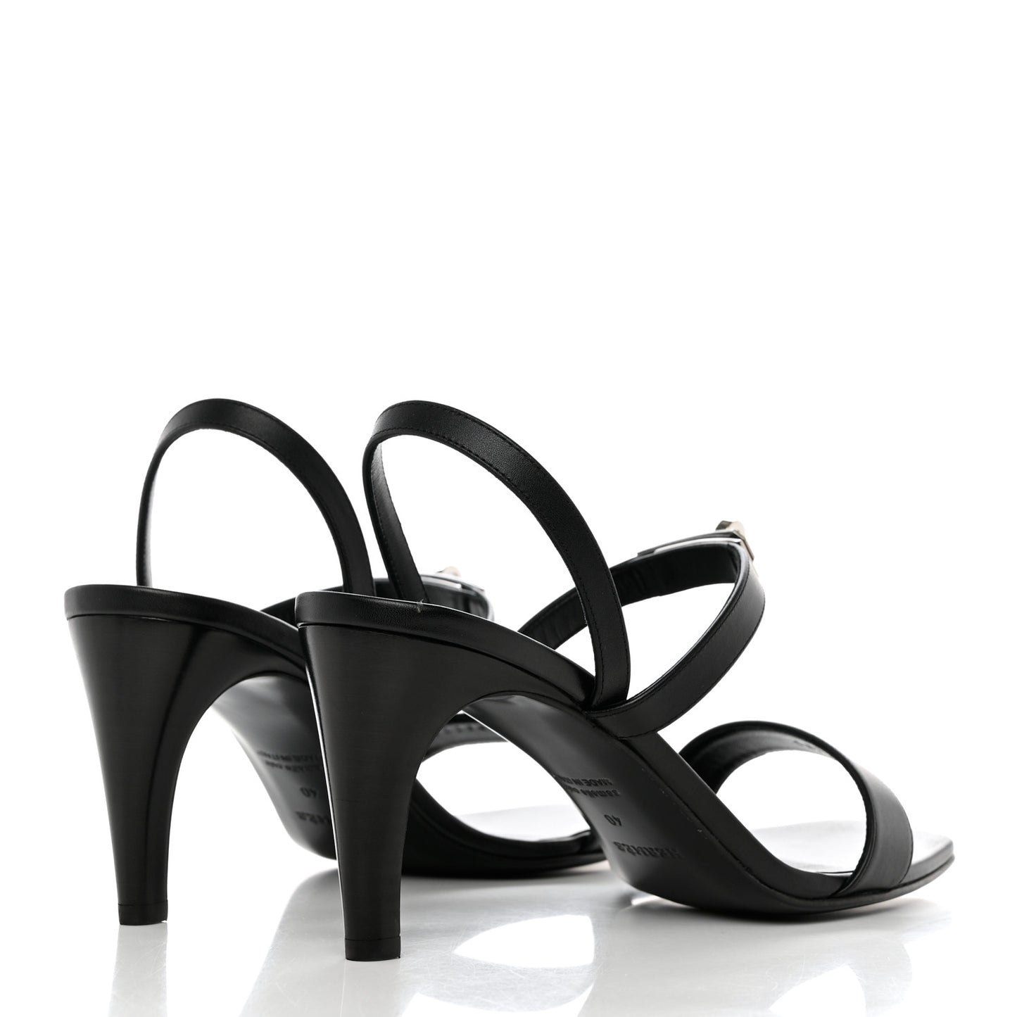 Calfskin Glamour 75 Sandals 40 Black