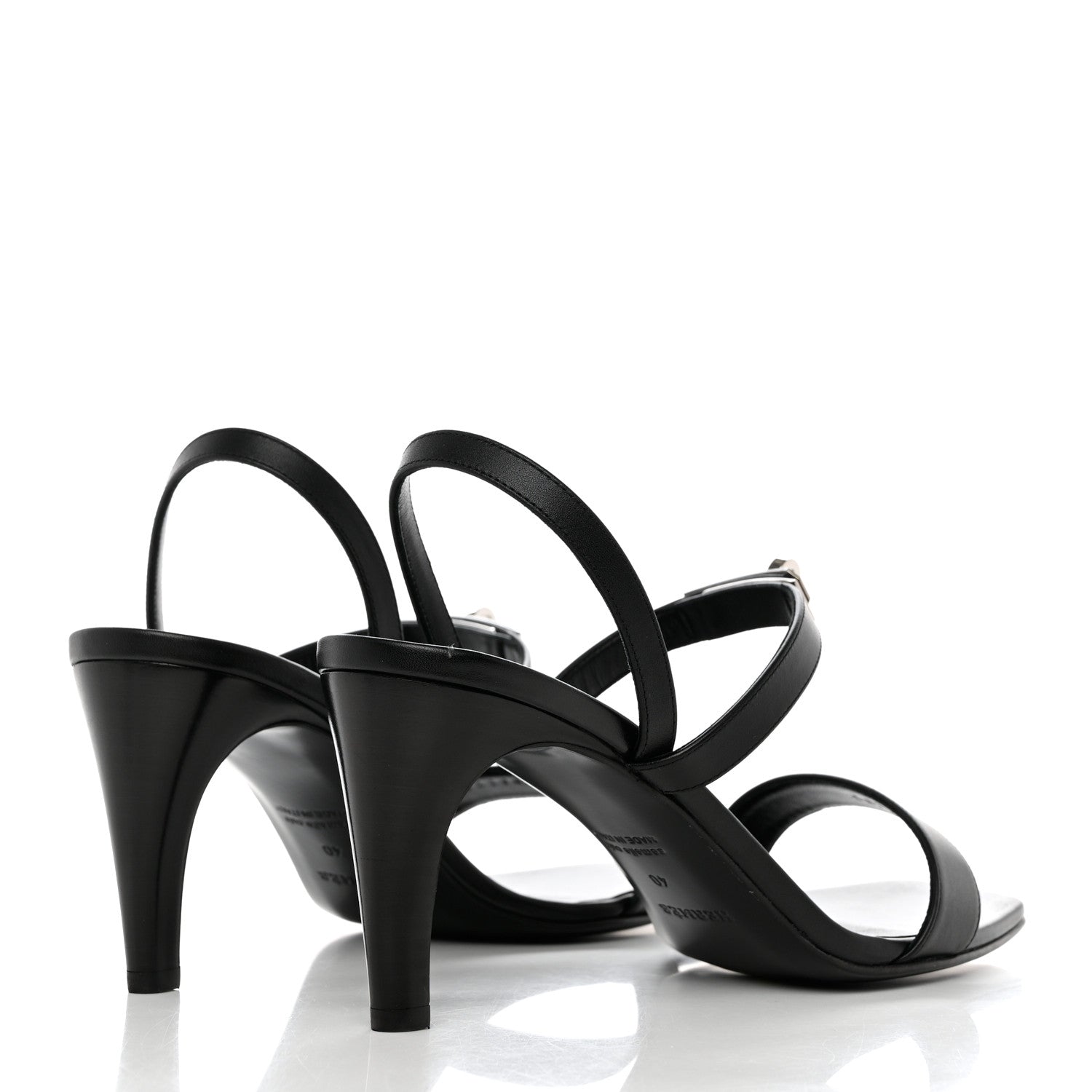 Hermes Calfskin Glamour 75 Sandals 40 Black 4 of 9