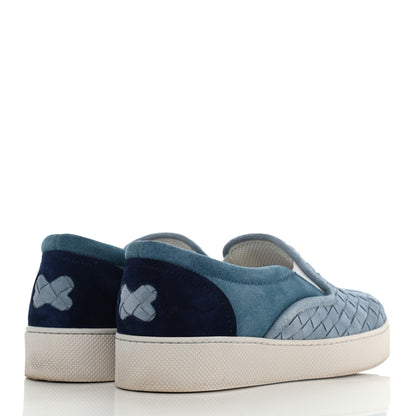 Bottega Veneta Nappa Intrecciato Suede Mens Slip On Sneakers 35.5 Light Blue 4 of 9