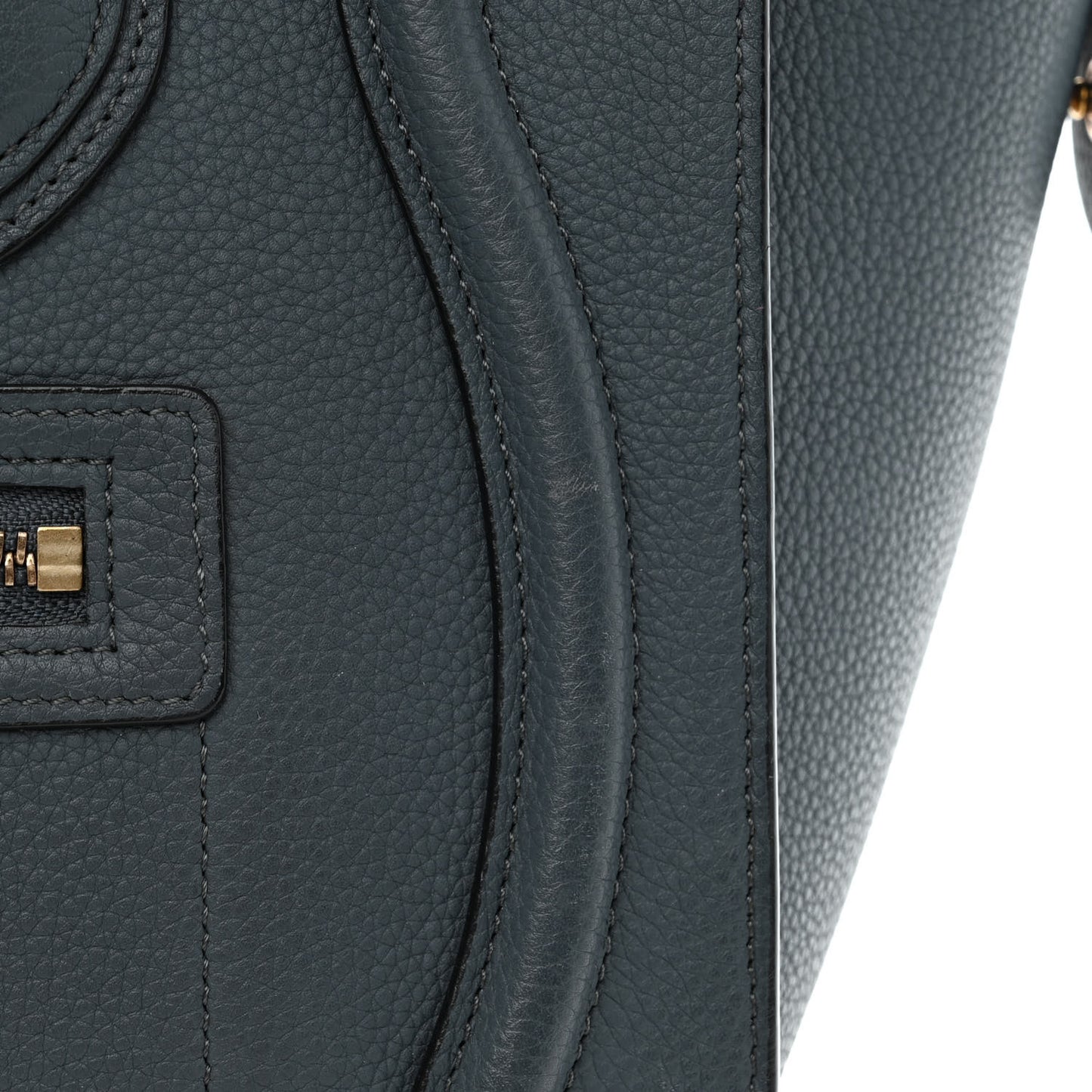 Drummed Calfskin Micro Luggage Petrol