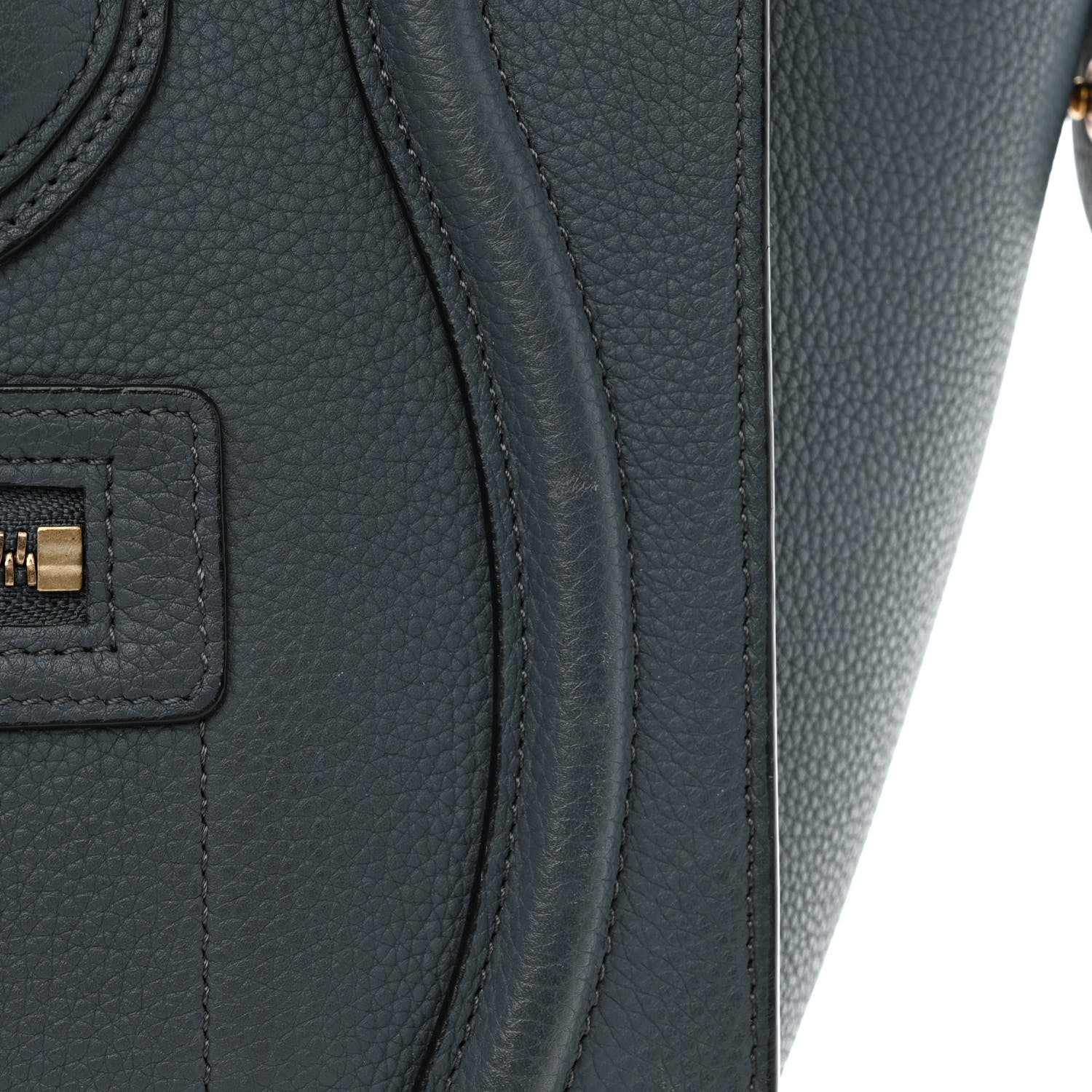 Celine Drummed Calfskin Micro Luggage Petrol 15 of 16