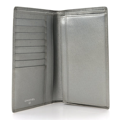 Chanel Grained Calfskin CC Button Yen Wallet Silver 5 of 7