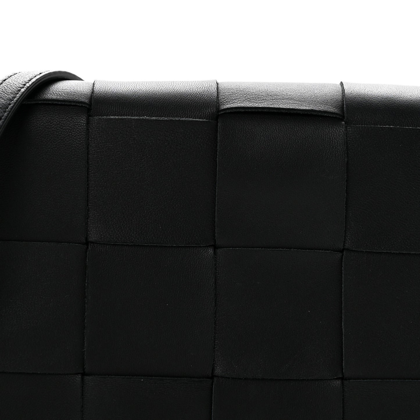 Lambskin Maxi Intrecciato Mini Cassette Crossbody Bag Black