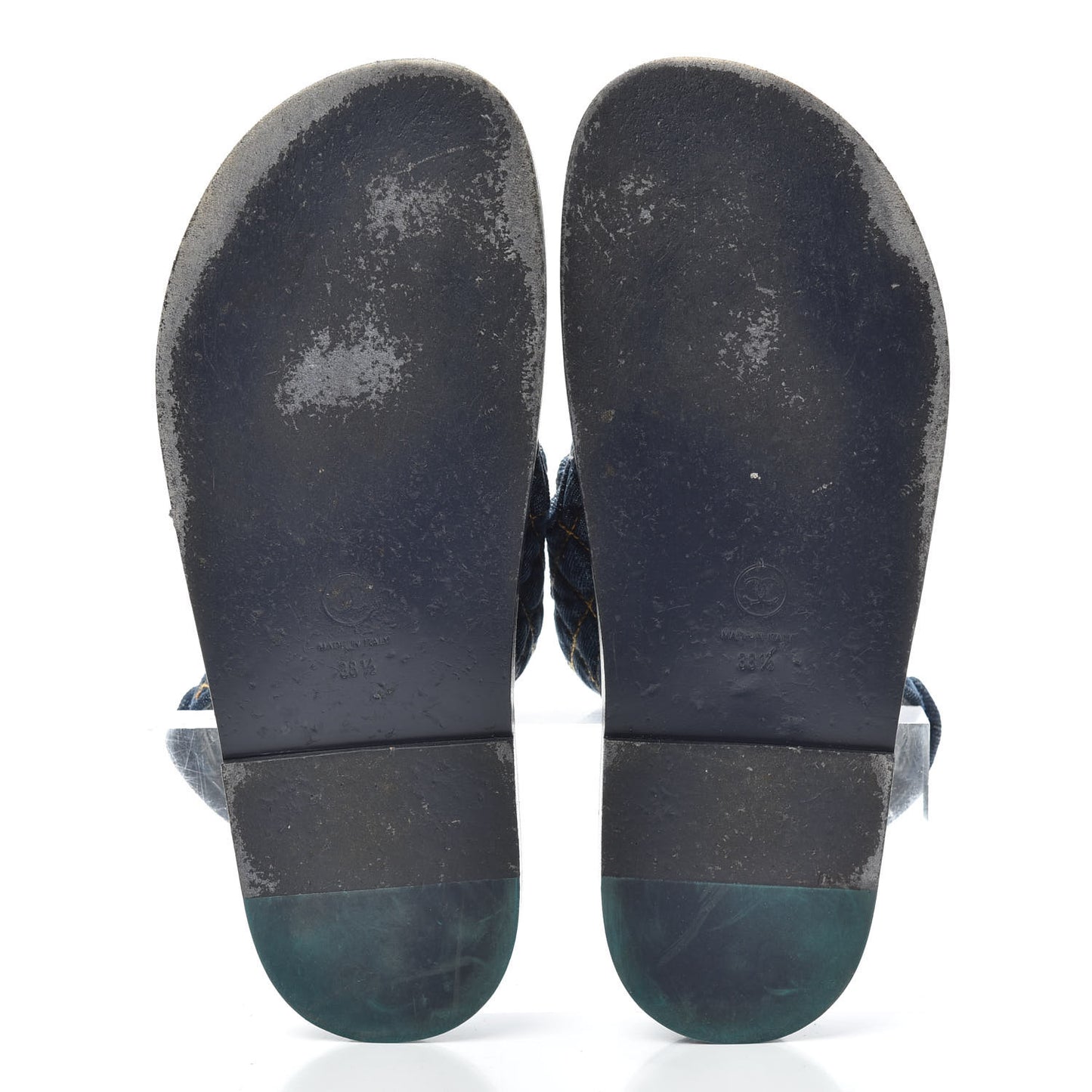 Denim Velcro Dad Sandals 38.5 Navy Blue