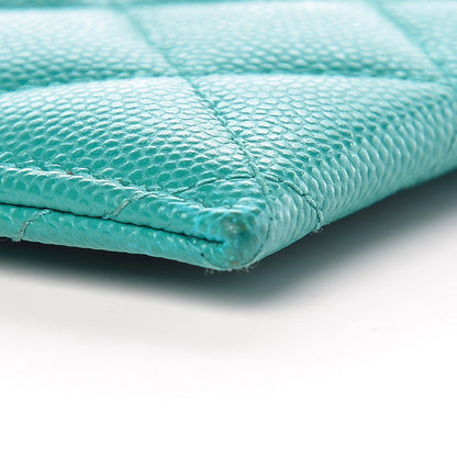 Chanel Caviar Quilted Card Holder Turquoise 11 of 13