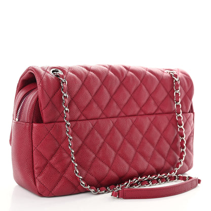 Chanel Caviar Quilted Jumbo Easy Flap Dark Pink 3 of 11