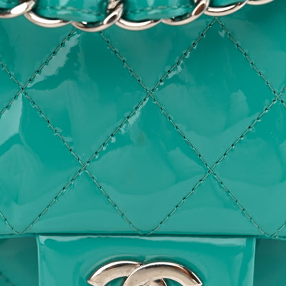 Chanel Patent Quilted Medium Double Flap Turquoise 14 of 15