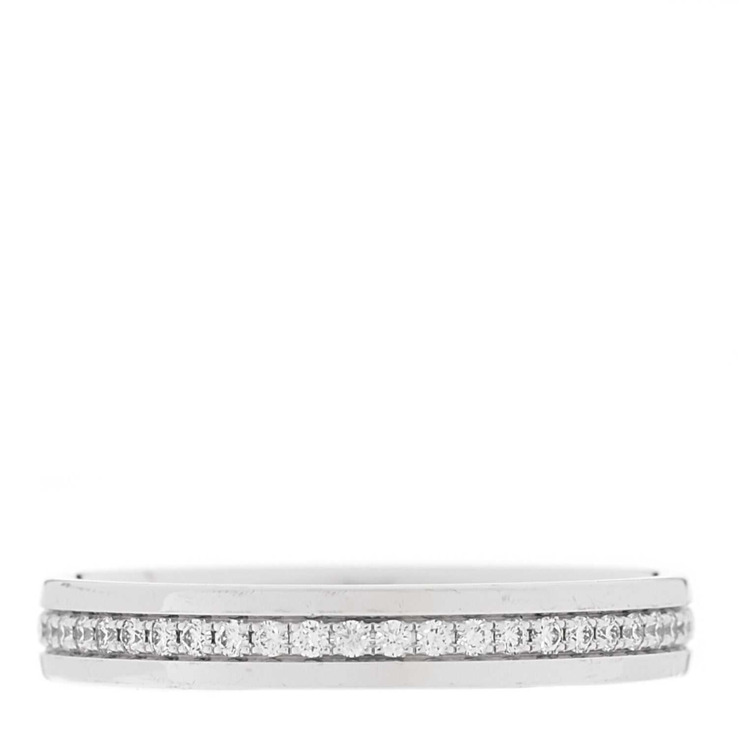 Tiffany 18K White Gold Diamond Metro Wedding Band Ring 52 6 1 of 4