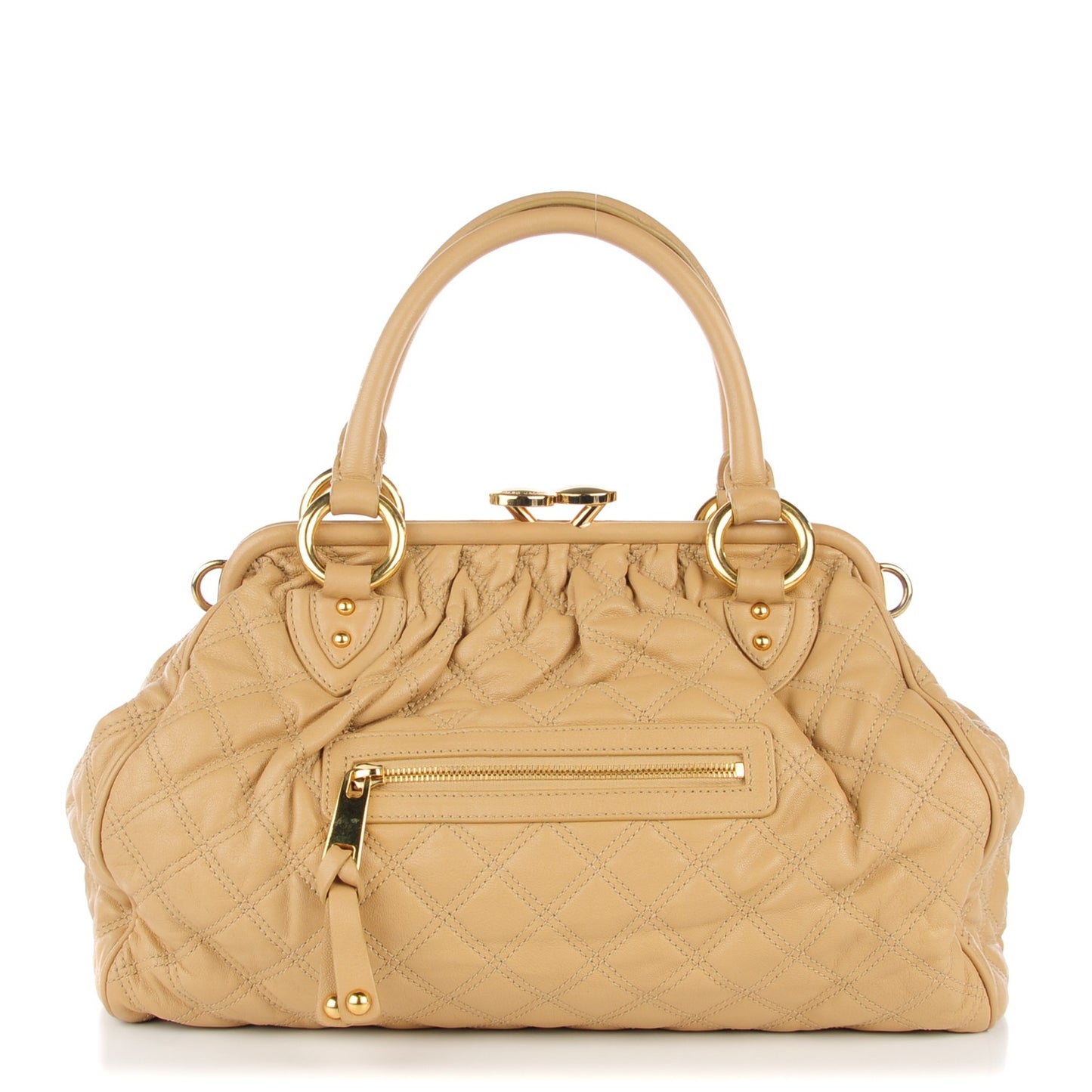 Calfskin Quilted Stam Camel