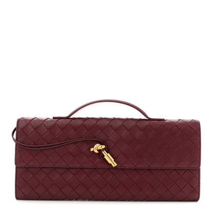 Bottega Veneta Nappa Intrecciato Long Andiamo Top Handle Clutch Barolo 2 of 16