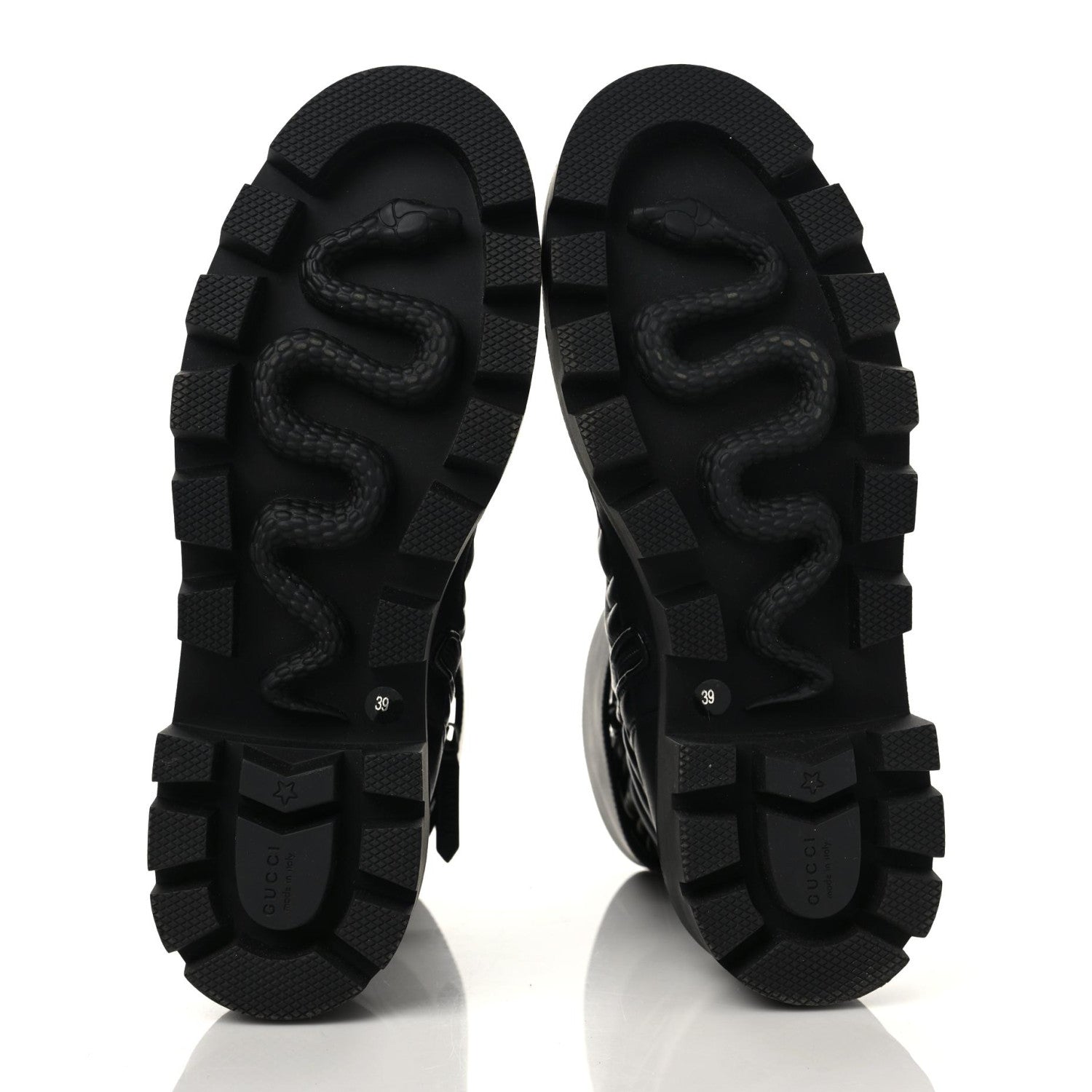 Gucci Nappa Frances GG Matelasse Platform Combat Boots 39 Black 6 of 11