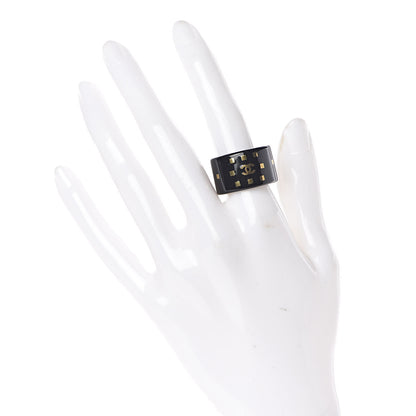 Chanel Resin CC Ring 6 Black 2 of 5