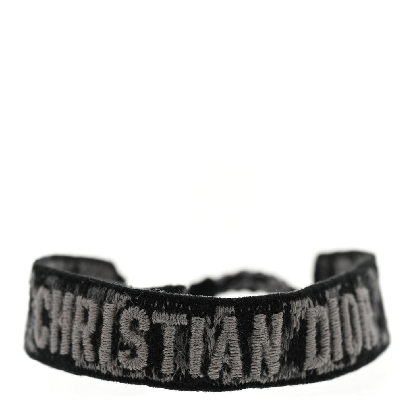 Woven Cotton J'Adior Leopard Friendship Bracelet Black Grey