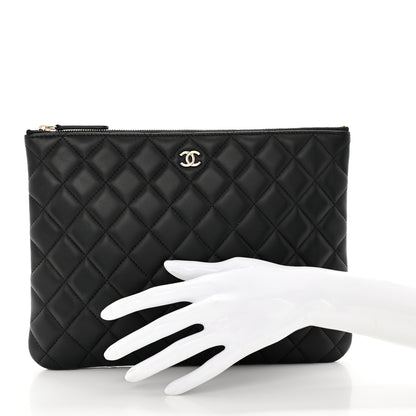 Chanel Lambskin Quilted Medium Cosmetic Case Black 2 of 7