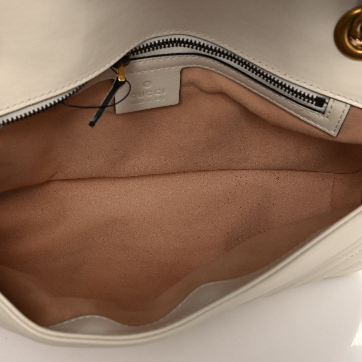 Gucci Calfskin Matelasse Small GG Marmont Shoulder Bag White 5 of 11