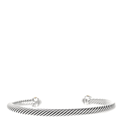 David Yurman Sterling Silver 18K Yellow Gold 4mm Cable Classics Bracelet 3 of 5