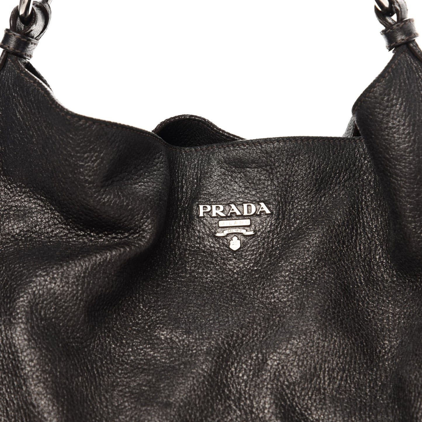 Metallic Vitello Daino Hobo Dark Grey