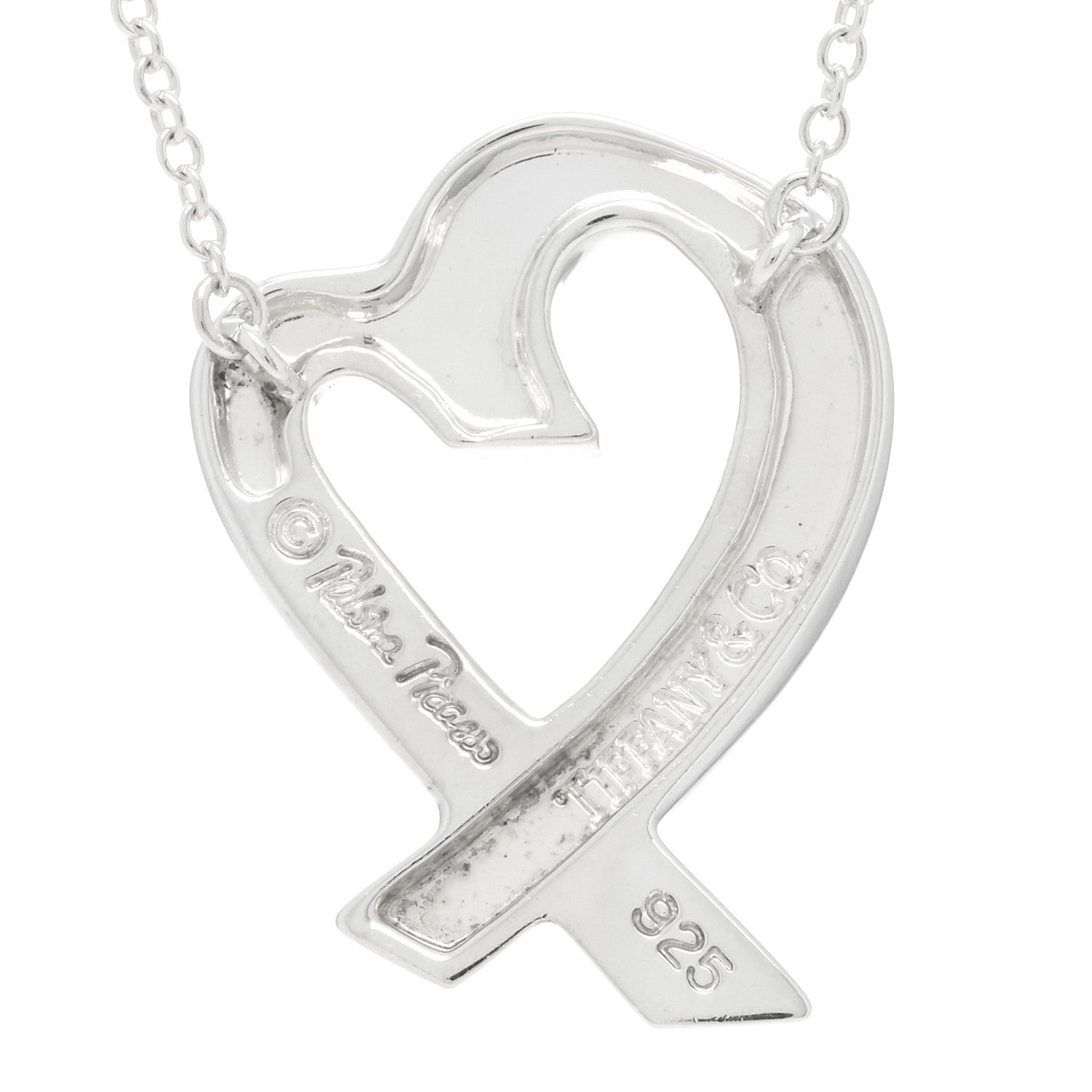Tiffany Sterling Silver Paloma Picasso Loving Heart Pendant Necklace 5 of 5