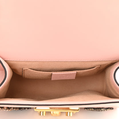 Gucci Calfskin Crystal Star Embroidered Small Padlock Shoulder Bag Perfect Pink Multicolor 5 of 8