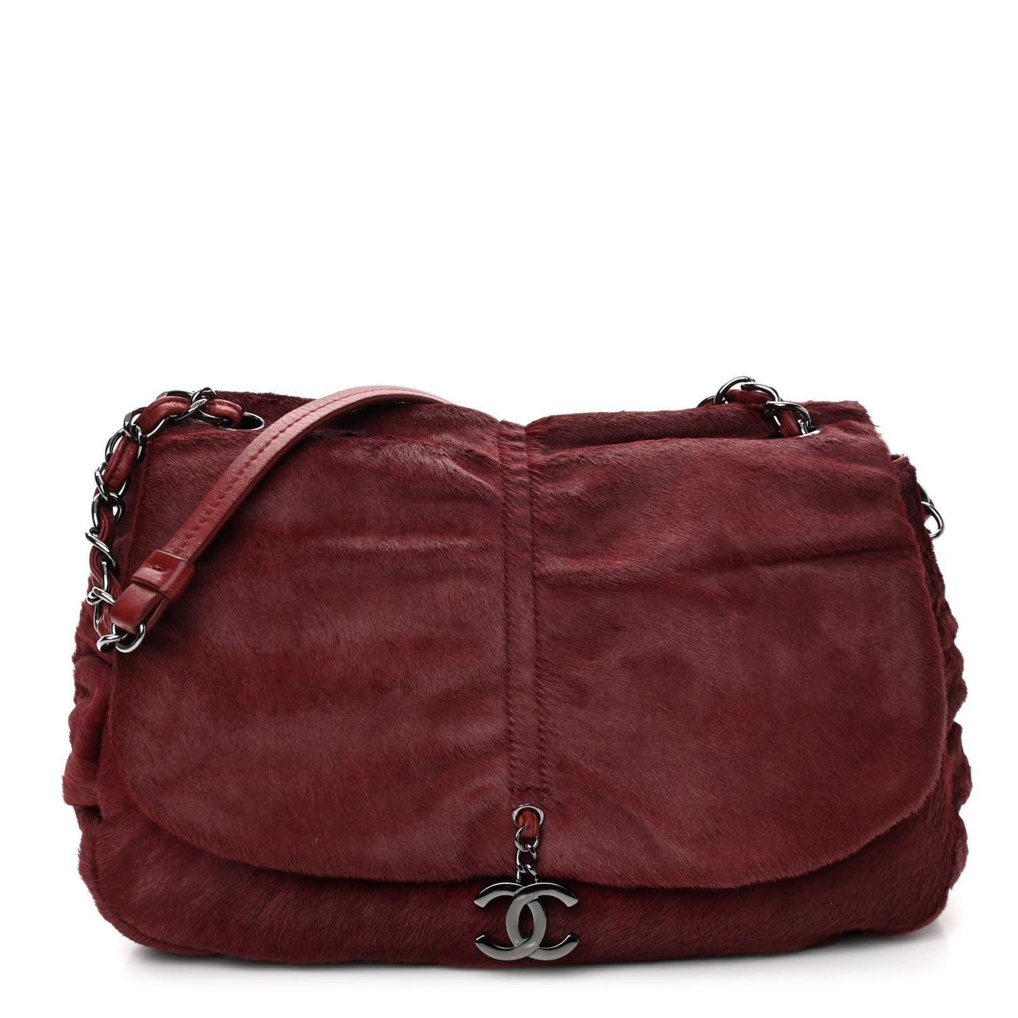 Pony Hair Sharpei Flap Tote Red
