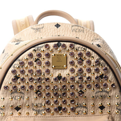 MCM Visetos Small Stud Stark Backpack Beige 10 of 10