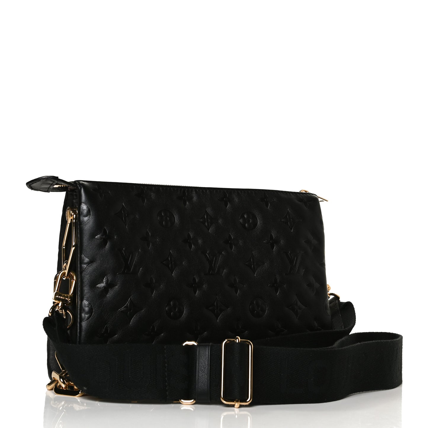 Lambskin Embossed Monogram Coussin PM Black