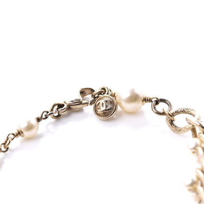Chanel Pearl Crystal CC Bracelet Gold 4 of 6
