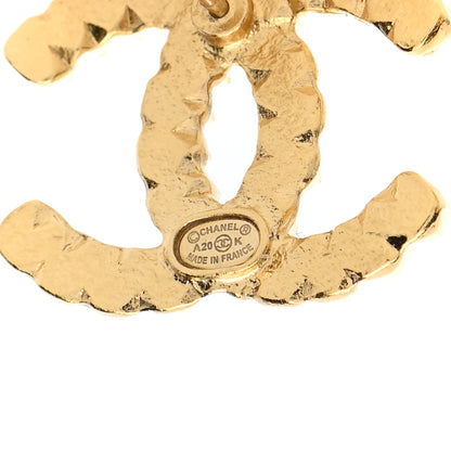 Chanel Resin Pearl Crystal CC Earrings Gold Black 4 of 4
