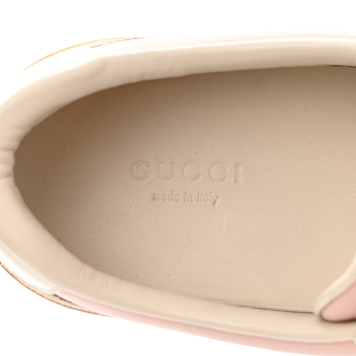 Gucci Calfskin Suede Web Womens G74 Sneakers 38 Oatmeal Soft Rose 7 of 9