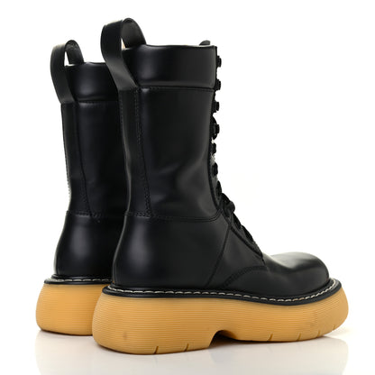 Bottega Veneta Calfskin The Swell Lace Up Boots 37 Black Natural Rubber 4 of 12