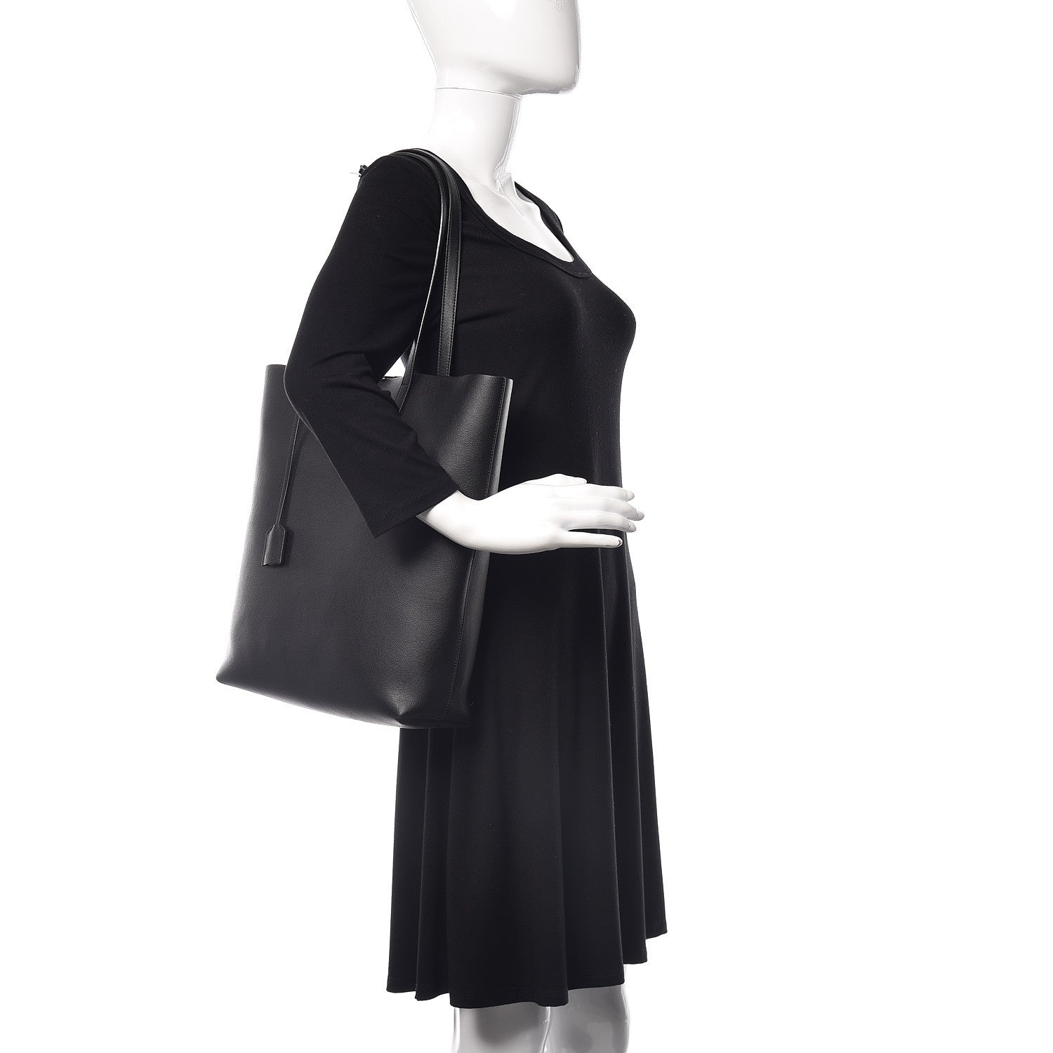 Saint Laurent Calfskin Medium Shopping Tote Black 2 of 10